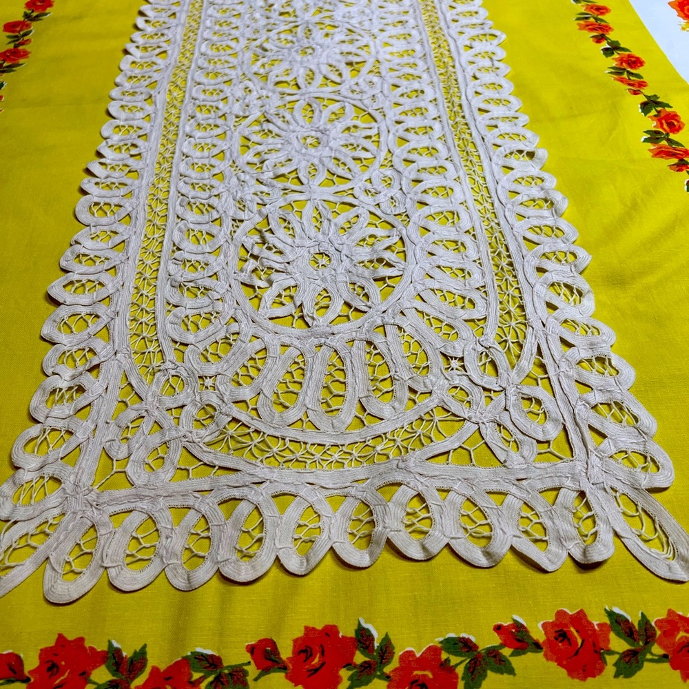 Handmade Handsewn Vintage 1940's Table Runner Dresser Scarf